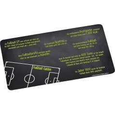 GEDA LABELS (INFKH) Fußball Fussballfakten Brotbrett, Frühstücksbrett, Frühstücksbrettchen, Brett, Brettchen, Melamin, Schwarz, 23,5 x 14 x 1 cm