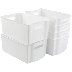 Sosody 6 x White Plastic Stackable Storage Baskets