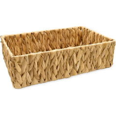 Wankd Braided Storage Basket, Braided Water Hyacinth, Rectangular Decorative Storage Box, Organiser Baskets in Shelf (XXL)