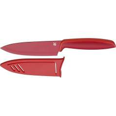 WMF Touch Kochmesser 24 cm, Messer mit Schutzhülle, Spezialklingenstahl antihaftbeschichtet, scharf, Klinge 13 cm, rot