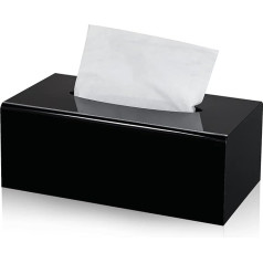 Kamehame kosmētikas audu kaste Black Acrylic 26 x 14 x 10 cm Tissue Box Tissue Box kosmētikas audu kaste Tissue Box ēdamistabas vannas istabas guļamistabas birojam