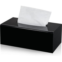 Kamehame Cosmetic Tissue Box Black Acrylic 26 x 14 x 10 cm Tissue Box Tissue Box Cosmetic Tissues Box Tissue Box for Dining Room Bathroom Bedroom Office