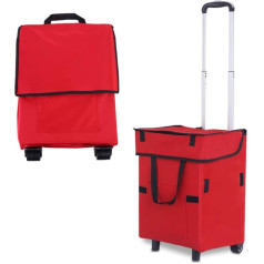 Falytemow Foldable Shopping Trolley with Wheels Oxford Trolley Bag for Shopping