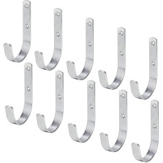 VORMANN Wall Hooks, Coat Hooks, Tool Hooks, Garage Hooks, Weather-Resistant, U-Shape, 10-Piece Set, Size: 120 x 63 x 47 x 17 mm, Made in Germany