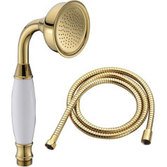 Hochwertige Duschbrause aus Messing im klassischen, traditionellen Telefon-Design mit 1,5 m langem Duschschlauch von Ownace , Messing, Gold Hand Shower&hose, Shower Head A