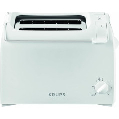 Krups Toaster Pro Aroma, Kurzschlitz-Toaster, 2 Schlitze, 6 Bräunungsstufen, Vorrichtung zum Anheben und zum Erwärmen von Brötchen, KH151110
