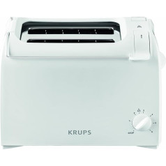 Тостер Krups Toaster Pro Aroma, Kurzschlitz-Toaster, 2 Schlitze, 6 Bräunungsstufen, Vorrichtung zum Anheben und zum Erwärmen von Brötchen, KH151110