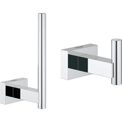 Grohe Essentials Cube 40623001 Tualetes poda turētājs, hroms, 40623001 + Grohe Essentials Cube, vannas istabas piederumi, dvieļu turētājs, sudraba krāsā, 40511001