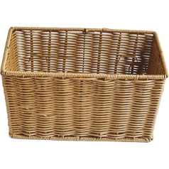 HEMOTON Wicker Basket, Wicker Basket, Handwoven Basket, Storage Basket, Cupboard Basket, Decorative Basket, Storage Basket for Shelf, Toys, Tools, Bathroom Basket, 30 x 20 x 15 cm