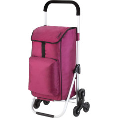 Cruiser Shopping Trolley Stair Climber 49 + 4 Litres Shopping Trolley 2 x 3 Wheels with Cooling Compartment Pink