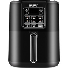 KUPU Heißluftfritteuse, 6L Airfryer, 360°Luftzirkulationstechnologie, 6-in-1 Kompakte Heissluftfritteuse, spülmaschinenfeste Körbe, 1500W Ölfrei Heiss Luftfritteuse 40°C-200°C