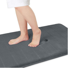 Yimobra Memory Foam Vannas paklājs liels 140 x 61 cm Mīksts un ērts Super ūdens absorbcija Neslīdošs biezs, mašīnā mazgājams, viegli žāvējams Vannas istabas paklājs Tumši pelēks