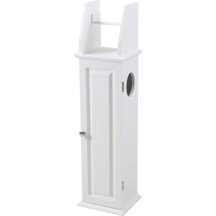 House & Homestyle Coughton White 2 līmeņu koka apdares MDF tualetes birstes turētājs H 79cm x W 20,5cm x D 18cm