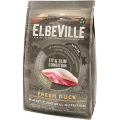 Elbeville Dry food for dogs - ELBEVILLE Senior Mini Fresh Duck Fit and Slim Condition 4 kg