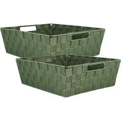 DII Woven Nylon Trapezoidal Storage Bin for Home, Office, Cabinets and Everyday Storage Needs Olive Tray