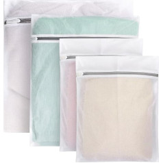 4 Pack Mesh Laundry Bags for Delicates, Clothes, Wash Bags with Durable Zipper, Reusable and Durable, Travel Storage Bags for Large Clothes, Bed Sheet, Bed Cover,