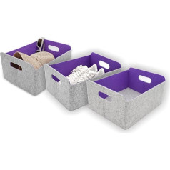 WELAXY Felt Storage Baskets, Foldable Storage Cubes, Shelf Containers for Children, Toy, Magazines, Books, Clothes, Office, Bedroom, Closet, Children's Room Organisation