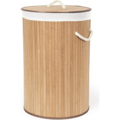 Корзина для белья Compactor Bamboo/Polycotton Round Foldable Bamboo Laundry Basket, Natural