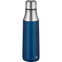 alfi City Bottle 500 ml, Mystic Blue, nerūdijančio plieno gertuvė be plastiko, tvirta termo kolba, sandari, išlaiko šaltį 16 valandų, visiškai nepralaidi vandeniui, gazuotas butelis, plaunama indaplovėje