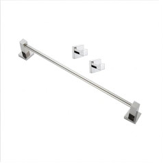 XINGLO Strong Towel Rack, 80 cm dvieļu turētājs, vannas dvieļu turētājs ar kvadrātveida stieni, dvieļu turētājs + 2 kvadrātveida āķi vannas dvielim, 304 nerūsējošais tērauds, pilnībā ūdensizturīgs, pulēšanas apstrāde