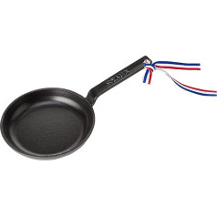 Staub 40509-529-0 Mini Bratpfanne, 12 cm, 0,15 L, mit mattschwarzer Emaillierung im Inneren der Pfanne, schwarz, 23,5 x 16,5 x 6 cm