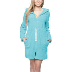 Aquarti Ladies Dressing Gown with Hood and Zip, 44