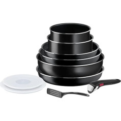 Tefal Ingenio Easy On trauki, 10 gabali, nesadalāms pārklājums, gatavošanas sākums, difūzijas pamatne, veselīga un droša gatavošana, L1599802, 22/24/26 cm, 22/24/26 cm