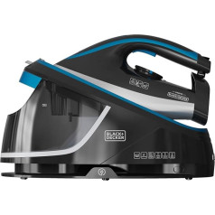 BLACK+DECKER Bügelstation BXSS2401E, 2400 Вт, Dampfstoß 200 г/мин, 120 г/мин, Abnehmbarer Wassertank mit 1,5 l Fassungsvermögen, Temperatur einstellbar, ECO-Funktion, In 1 Minute betriebsbereit