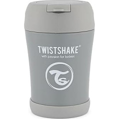 Twistshake termiskais trauks zīdaiņu un bērnu pārtikai, 350 ml, ar saliekamu karotīti, pasteļpelēks, A-46-002