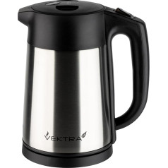 Vektra VEK-1506 Чайник с вакуумной изоляцией Eco Friendly Easy Pour Cordless, 1,5 л, нержавеющая сталь