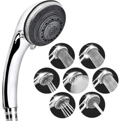 EocuSun Shower Head, 7 Mode Settings Pressure Increasing Shower Head Water Saving Bathing for Adults Kids Pets Home Gym