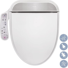 R FLORY FDB320 Intelligent Smart Bidet Toilet Seat, Toilet Shower, Environmentally Friendly Energy Saving, Heated Seat Japanese Toilet Shower Toilet Bidet Attachment (Elongated EU)