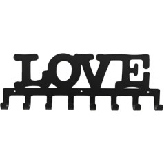 CNZON Love Metall-Schlüsselhalter-Haken, Organizer, 13 x 39,9 cm, Wandmontage, Dekor mit 8 Haken, Liebes-Alphabet-Muster für Eingangsbereich, Haustür, Küche, Flur, Garage, Büro