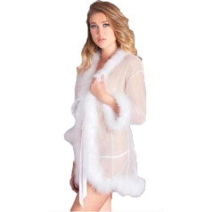 YJZQ Sieviešu Kimono mežģīņu halāts Flounce Caurspīdīgs plats piedurknes halāts Sleepwear Bathrobe V-Neck naktskrekls Maxi kleita grūtniecības kleita ar jostu sievietēm