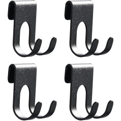 DASNTERED Shaver Holder for Shower, 4 Pieces Self Adhesive Plug-in Hooks Wall Mounted Shaver Hook Hanger for Bathroom Kitchen Toothbrush Organizer (Black)