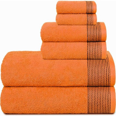 BELIZZI HOME 100% Cotton, Ultra Soft, 6 Pack, Towel Set, Includes 2 Bath Towels 71.1 x 139.7 cm, Lightweight and Highly Absorbent Sorbant,O Range