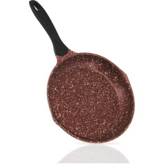 ROSSETTO Indukcijas cepšanas panna 28 cm Cast Aluminium Frying Pan ar PFOA-Free 3-līmeņu izturīgu nesadalāmu pārklājumu, kas piemērots visām plītīm Cherry Wood