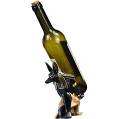 Tissting Vīna statīvs Vīna pudeļu statīvs no sveķiem 3D Anubis Black Cat Standing Decorative Wine Bottle Holder Desk Wine Display Shelf for Home, Bar (Anubis)