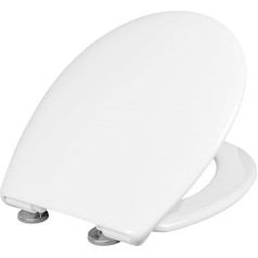 Cornat Rezya 1076375 Toilet Seat Recycled & Sustainable Material Easy-Care Thermoplastic Quick Up & Clean Function Soft-Close Mechanism White Recycled Toilet Seat Toilet Lid