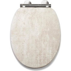 Croydex Cawdor Flexi-Fix WL611120H Soft Close Toilet Seat Pale Concrete