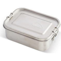 Mintie Snug necaurlaidīgs nerūsējošā tērauda pusdienu kārbas komplekts - Bento Box, Tiffin, Eco Metal Pack pusdienu kārba ar regulējamiem nodalījumiem, salātu kaste, sviestmaižu trauks (800)