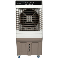 BE COOL 4in1 Luftkühler mit Wasserkühlung - Verdunstungskühler, Ventilator, Luftbefeuchter, Luftwäscher, 150 Watt, 60L Wasserfüllmenge, Luftumwälzung: 9800m³/h, Fernbedienung, weiß/braun