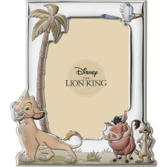 VALENTI & CO. Disney Baby - The Lion King - Sudraba rāmītis ar krāsainām detaļām bērnu istabas galdam vai naktsskapītim, ideāli piemērots kā kristību vai dzimšanas dienas dāvanas ideja