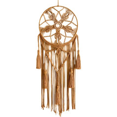 Soulnioi Dream Catcher Makrame sienas piekaramais Tassel Dream Catcher roku darbs austs bohēmisks gobelēns guļamistabai Dream Catcher meitenēm kāzu dzimšanas dienas dekorēšanai brūns