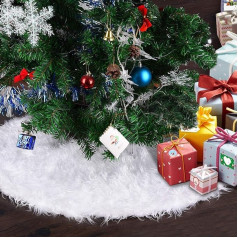 Chensensor Ziemassvētku eglītes svārki Balta 120 cm liela mākslīgās kažokādas eglītes svārki Merry Christmas Party Decoration 1