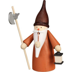 Seiffener Volkskunst Smēķētājs Erzgebirge Gnome | 16 cm | Ore Mountains Wooden Art Christmas | 12323 | Nakts sargs Gnome