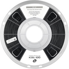 QIDI TECH Oglekļa šķiedras PET pavediens 1.75 1 kg spole, PET CF oglekļa šķiedras 3D printera pavediens 1.75 mm vairumam FDM 3D printeru, augstas stiprības, ar zemu slīdēšanas spēju, melns, melns