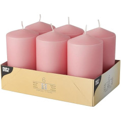 PAPSTAR Pappstar Pillar Candles Dusky Pink 60 x 115 mm (6 gabali)