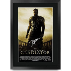 HWC Trading Gladiator A3 Framed Signed Printed Autographs Picture Print Photo Display Gift For Russell Crowe Film Fans