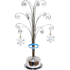 HOHIYA Ornaments Ständer für Swarovski Ornaments 2024 kristall Schneeflocken Weihnachtsbaumschmuck Metall Weihnachten Christbaumschmuck Weihnachtsdeko Geschenk 41,9 cm Chrom